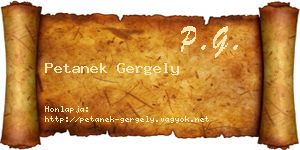 Petanek Gergely névjegykártya
